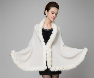 16-March-007 ,wool shawl with rabbit fur trim (1)