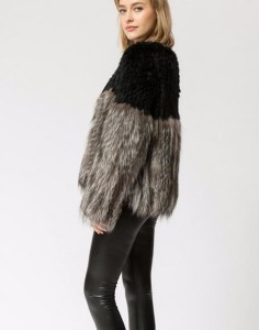 16-004June  rabbit fur jacket with silver fox fur bottom (3)