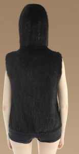 16-060June knitted mink fur vest with hood  (7)