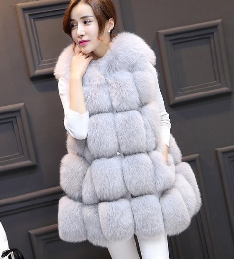 fox fur vest with hood