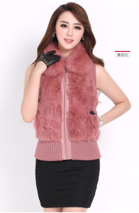 rex rabbit fur vest with fox fur collar 1611020 (10)