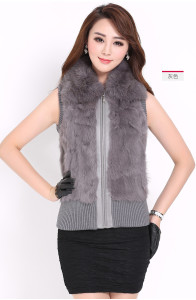 rex rabbit fur vest with fox fur collar 1611020 (14)