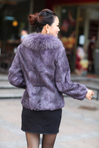 1701004 rabbit fur coat with raccoon fur collar (10)