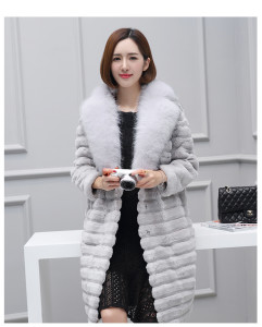 1701012 rex rabbit fur coat with fox fur collar (4)