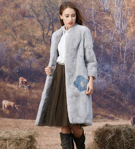 1703005 rex rabbit fur long coat ailin fur (24)