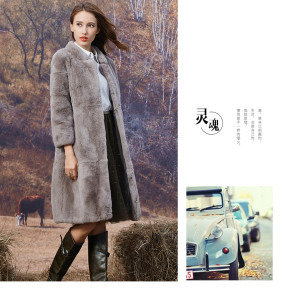 1703005 rex rabbit fur long coat ailin fur (35)