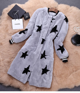 1703008 rex rabbit fur long coat with star print ailin fur (27)