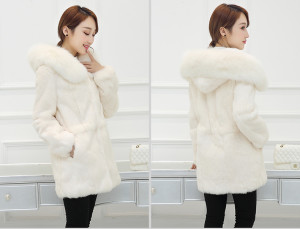 1703095 rabbit fur coat with hood with fox fur trimming eileenhou fur ailin (20)