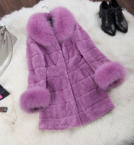 1703133 rex rabbit fur coat with fox fur collar (22)