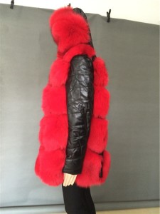 fox fur coat with leather sleeve with hood 1703109 (4)