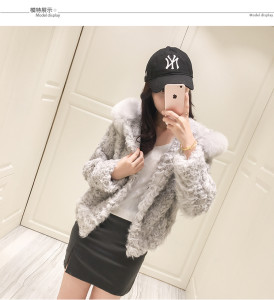 lamb fur jacket with hood with fox fur trimming eileenhou ailin fur 1703083 (5)