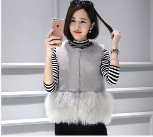 1704007 rabbit fur vest with mongolia sheep fur trimming eileenhou lvcomeff (3)