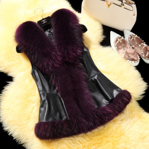 1704035 sheep leather vest with raccoon fur collar eileenhou lvcomeff (1)