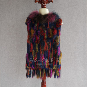 1704046 knitted rabbit fur vest with raccoon fur gilet eileenhou lvcomeff (4)