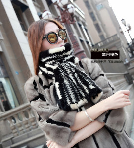 1704064 knitted mink fur scarves eileenhou lvcomeff stripe (10)