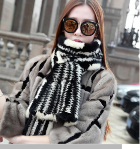 1704064 knitted mink fur scarves eileenhou lvcomeff stripe (12)