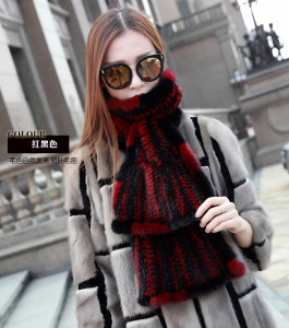 1704064 knitted mink fur scarves eileenhou lvcomeff stripe (14)