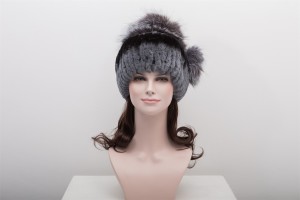 1704113 knitting rex rabbit fur hat with fox fur top eileenhou lvcomeff (10)