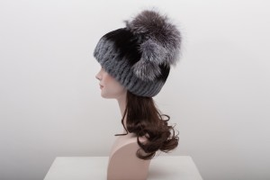 1704113 knitting rex rabbit fur hat with fox fur top eileenhou lvcomeff (12)