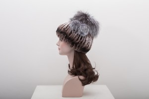 1704113 knitting rex rabbit fur hat with fox fur top eileenhou lvcomeff (4)