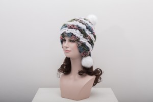 1704119 knitted rex rabbit fur hat with pompoms eileenhou lvcomeff (35)