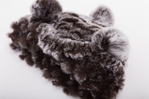 1704119 knitted rex rabbit fur hat with pompoms eileenhou lvcomeff (53)