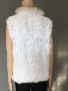 1704153 knitted rabbit fur vest with raccoon fur collar eileenhou lvcomeff (4)_副本