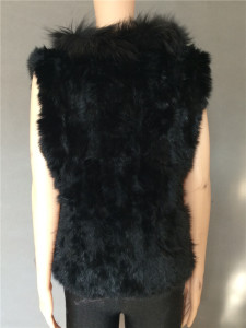 1704153 knitted rabbit fur vest with raccoon fur collar eileenhou lvcomeff (5)_副本