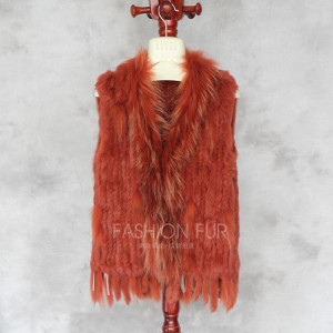 1704155 knitted rabbi fur vest with tassles with raccoon fur collar eileenhou lvcomeff (17)