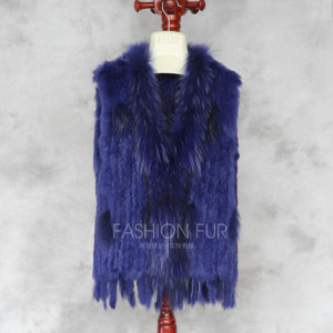 1704155 knitted rabbi fur vest with tassles with raccoon fur collar eileenhou lvcomeff (9)