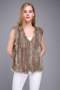 1706020 rabbit fur vest natural brown color eileenhou (9)