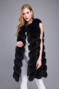 1706007 fox fur vest navyblue color eileenhou (35)