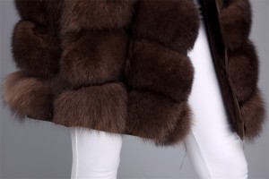 1706008 (24) long fox fur vest lvcomeff dark brown