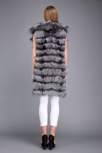 1706011 silver fox fur vest eileenhou with big collar (1)