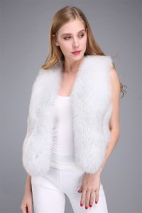 1706015 fox fur short vest white color lvcomeff (20) - 副本