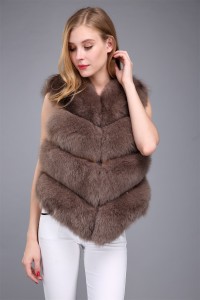 1706016 fox fur vest brown color eileenhou (25)