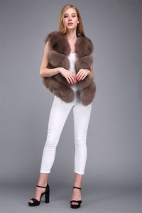 1706016 fox fur vest brown color eileenhou (5)