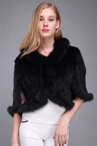 1706028 knitted mink fur shawl with fox fur collar eileenhou (11)