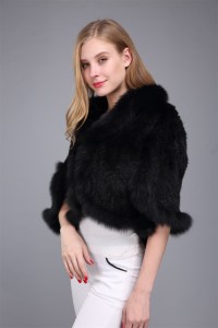 1706028 knitted mink fur shawl with fox fur collar eileenhou (15)