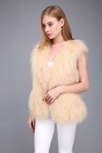 1706031 mongolia sheep fur vest beige color eileenhou (9)