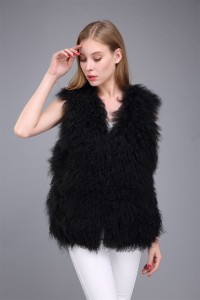 1706031 mongolia sheep fur vest black color eileenhou (11)