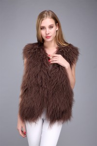 1706031 mongolia sheep fur vest brown color eileenhou (14)