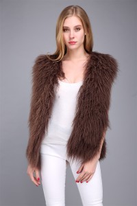 1706031 mongolia sheep fur vest brown color eileenhou (19)