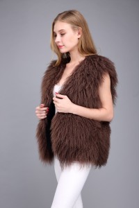 1706031 mongolia sheep fur vest brown color eileenhou (23)