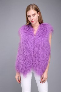 1706031 mongolia sheep fur vest purple color eileenhou (8)