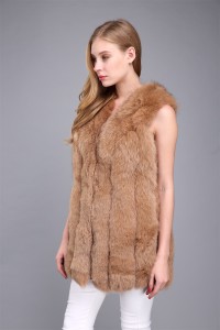 1706034 fox fur vest camel color eileenhou (10)