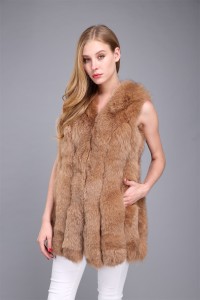 1706034 fox fur vest camel color eileenhou (12)