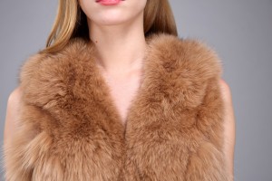 1706034 fox fur vest camel color eileenhou (15)