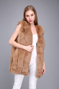 1706034 fox fur vest camel color eileenhou (28)