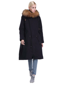 1707005 down coat with raccoon fur hood trimming (1)